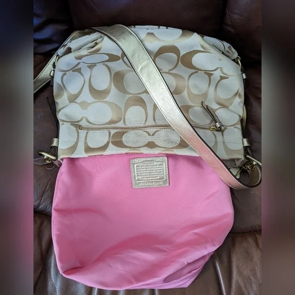 Coach F15067 Soho Signature Crossbody Shoulder Bag Khaki Gold - Picture 10 of 16